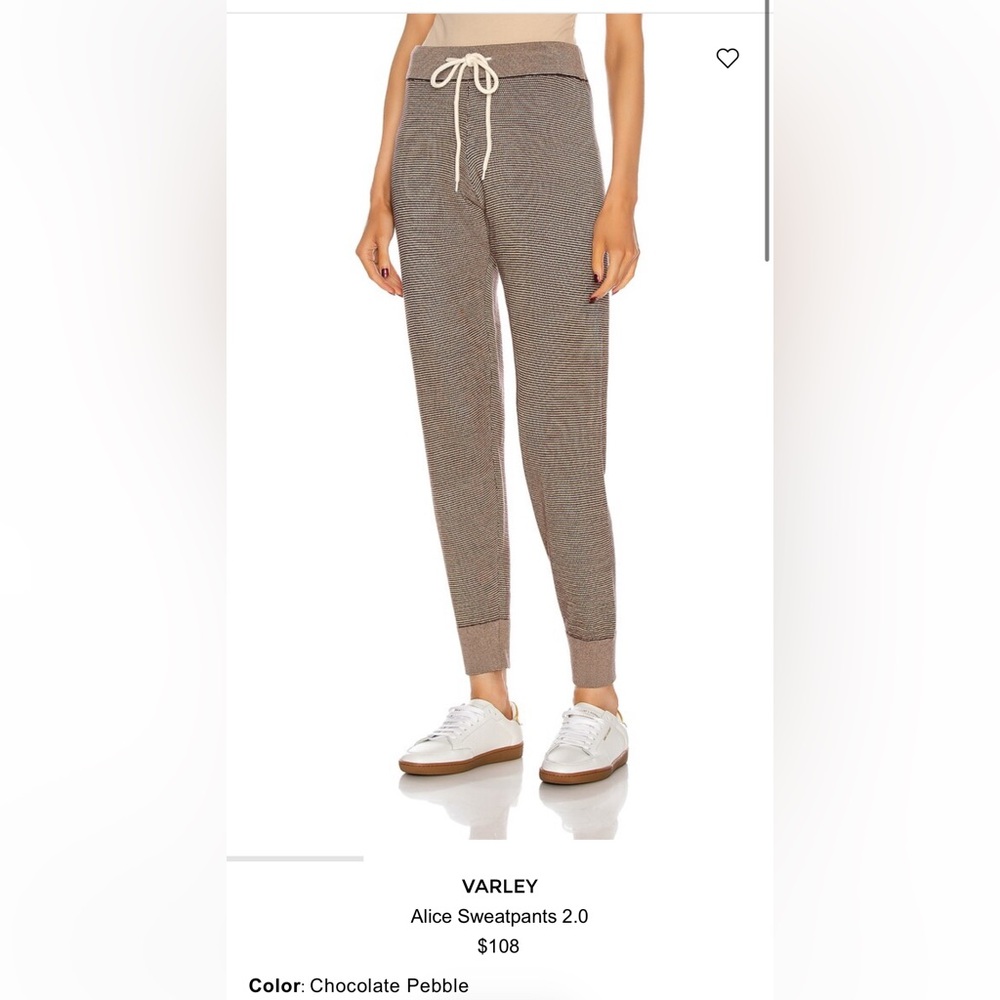 Varley Brown Striped Joggers
